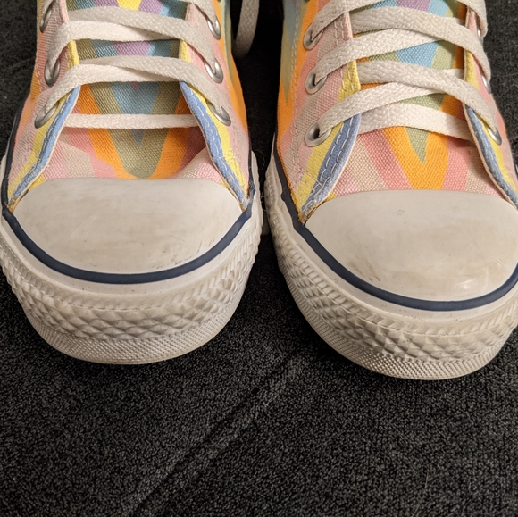 Pastel Rainbow Stripe Converse All-stars W9 - Picture 8 of 8